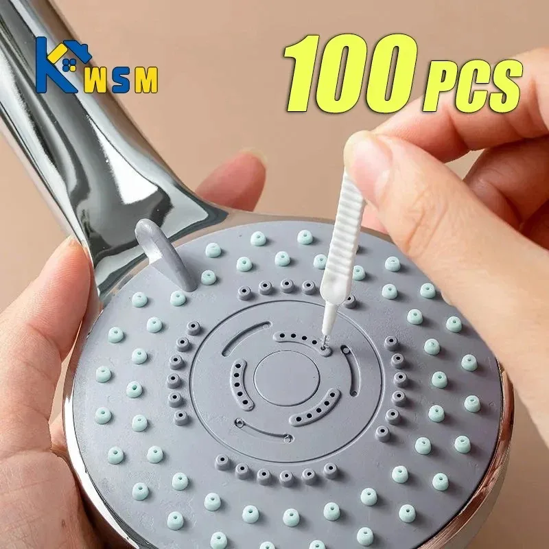 10-100PCS Shower Cleaning Brush Bathroom Micro Nylon Brush Nozzle Anti-blocking Cleaning Tools Bathroom Accessories-animated-img