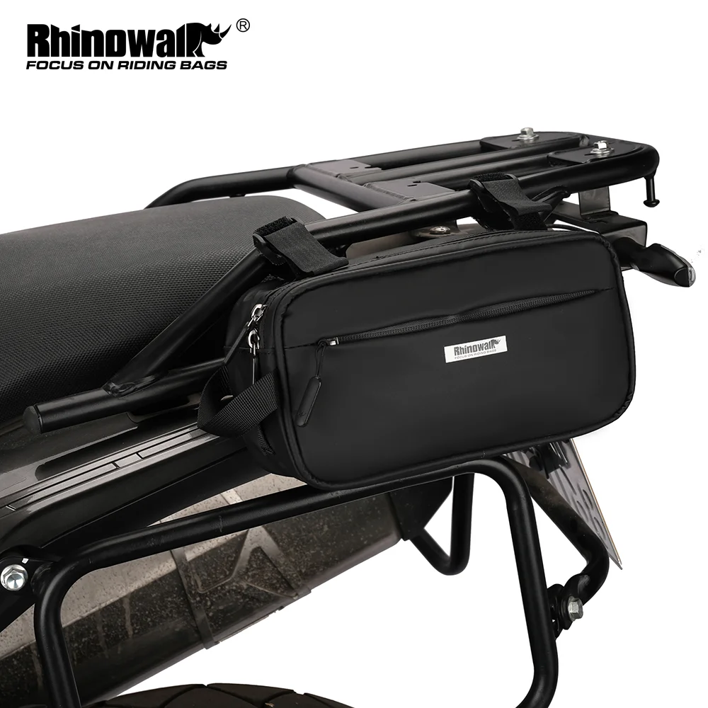 Rhinowalk Motorcycle Bag 3L Moto Tail Bag Bumper Multifunctional Waist Bag Outdoor Motorbike  Side Bag Tool Bag Accessories-animated-img