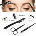 New Eyebrow Trimmer Set Scissors Tweezers Eyebrow Razor Scraping Eyebrow Comb Razor Eyebrow Clip Makeup Tools Sets preview-2