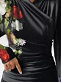 Gymystars Blouses for Lady Skinny Printed Tops New Fashion V-neck Pleated Slim Fit Black Wear Base Layer Outside Female Clothing preview-4