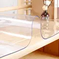 Clear Table Cover Protector, Rectangular Plastic Tablecloth Cover, Waterproof Oil-Proof Transparent Table Cloth preview-4