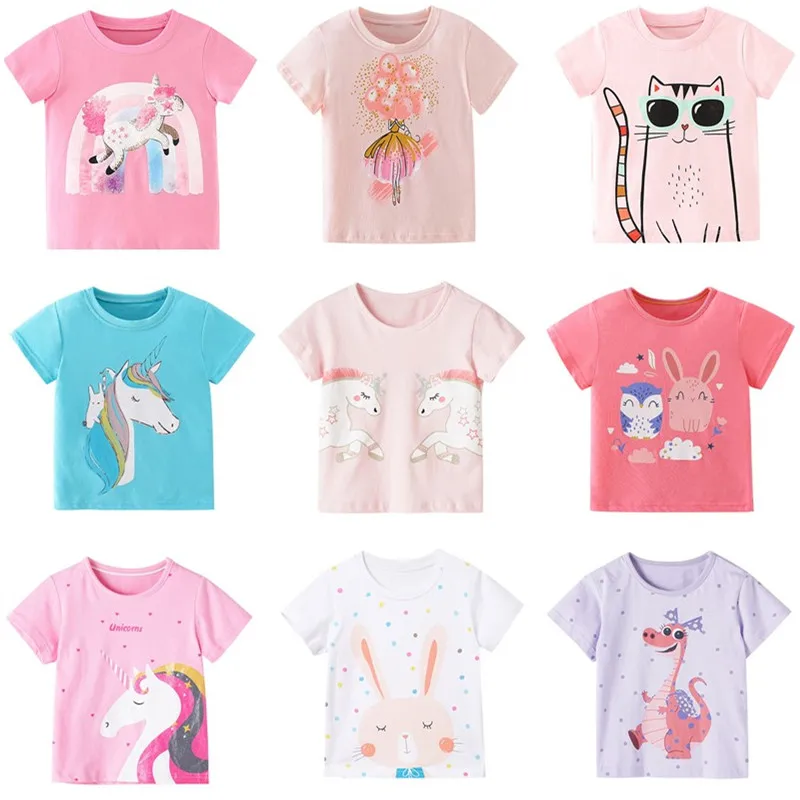 2024 Cotton Girls T-shirts Children's Clothing Girls Tees Toddler shirts Girl Summer Clothes Short Sleeve Kids Tops For Girls-animated-img