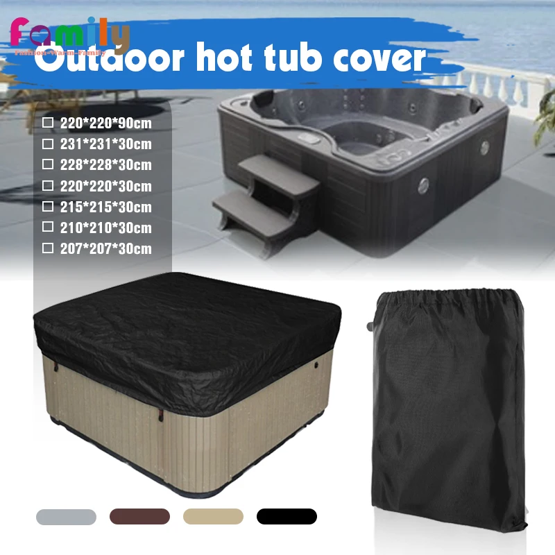 Spa Hot Tub Dust Covers Outdoor Garden Courtyard Anti-Fall Leaves Anti-UV Protector Spa Bathtub Swimming Pool Waterproof Cover-animated-img
