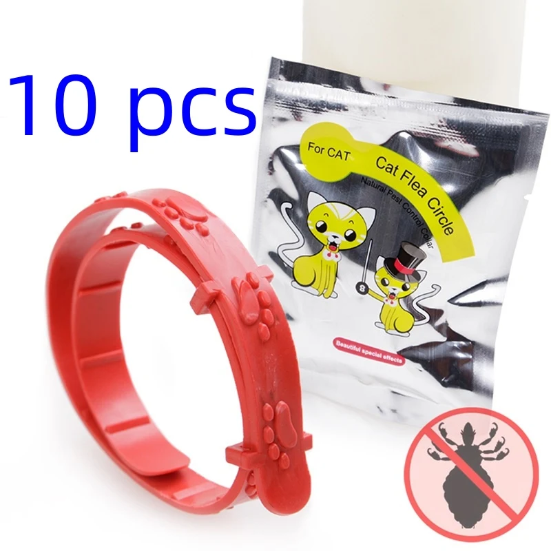 10pcs/lot Anti Flea Tick Cat Collar Small Dog Deworming Flea Collar Pet Retractable Puppy Prevention Mosquitoes Repellent Collar-animated-img