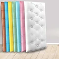Home Decoration Anti-Collision 3D Soft Package Bed Sticker Thickened Self-Adhesive Wall Sticker Diy Tatami Headboard Bedroom
