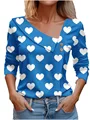 T Shirt For Women Fashion Long Sleeve Tops Heart Print Pulovers Elegant Shirts & Blouses Autumn Youthful Woman Clothes 2023 preview-5