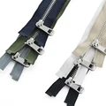 5#  35/45/55/65/75/85cm open-end auto lock platinum plating metal zipper use for clothes shoes pocket garment preview-5