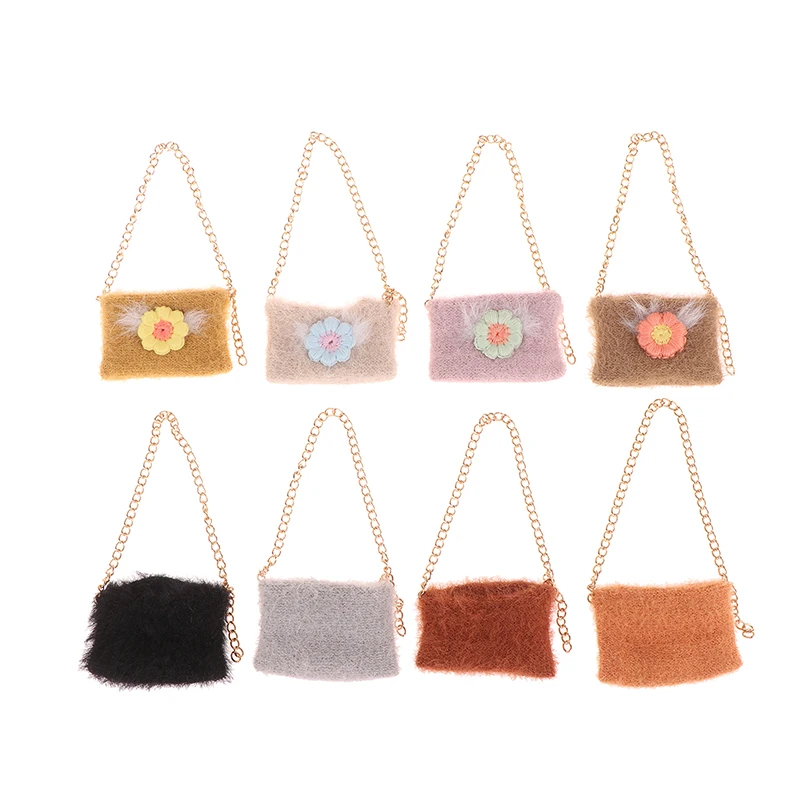 1/6 Doll Simulation Knitting Shoulder Bag Crossbody Bag Labubu Doll Mini Bags Kawaii Plush Dolls Clothes Accessories-animated-img