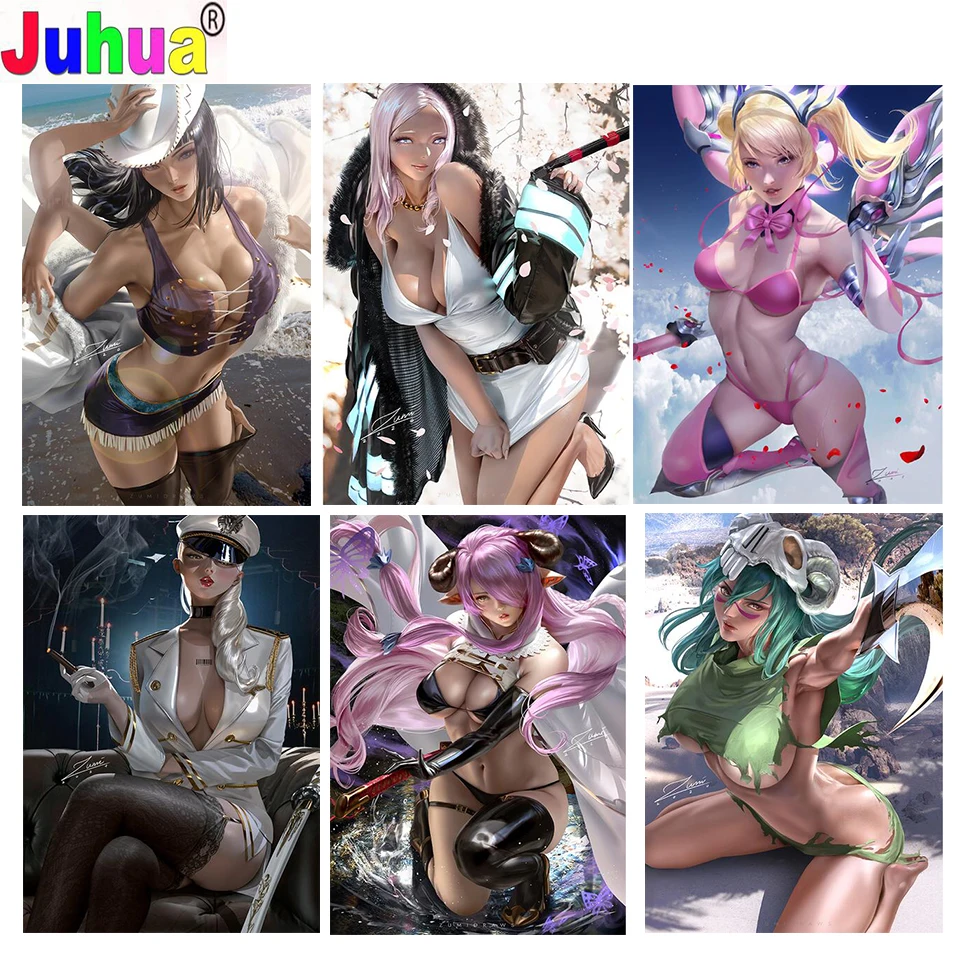 Купить Алиэкспресс | DIY 5D Diamond Painting Video Games Anime Picture Sexy  Girl Cross Stitch Kit Full Diamond Art Embroidery Mosaic Nude Home Decor