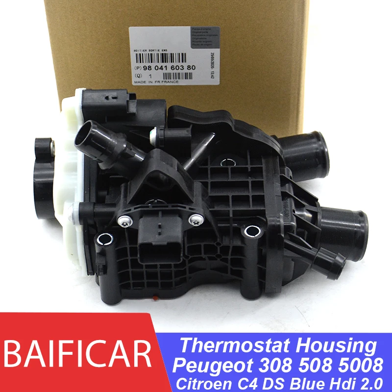 Baificar Brand New Coolant Thermostat Housing 9804160380 9849443980 For Peugeot 308 508 5008 Citroen C4 DS Blue Hdi 2.0-animated-img