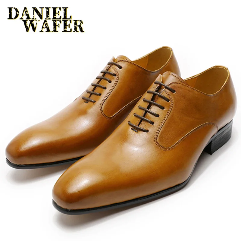 LUXURY BRAND OXFORD LEATHER SHOES BLACK 