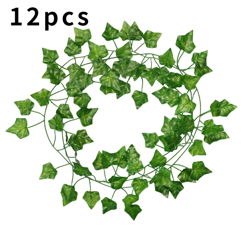 36/24/12pcs Ivy green Fake Leaves Garland Plant Vine Foliage Home