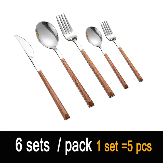 Купить Кухня, столовая и бар 24 Pcs Western Dinnerware Set Wood