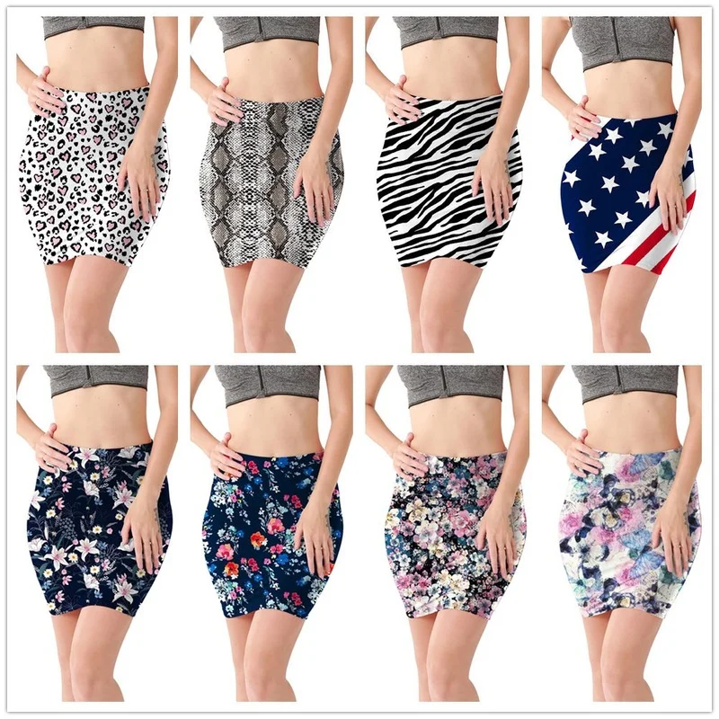 Mini High Waist Skirts Sexy Girls Leopard Snake Pattern Skirts Casual Package Hip Short Skirts Women Tight Party Skirts SA0051