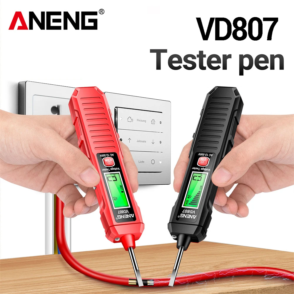 ANENG VD807 Smart Induction Tester Pen AC 12-300V Voltage Tester NCV Sensor Wire Detector 50/60Hz Professional Electrician Tool-animated-img