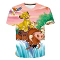 1-14Y Cartoon Print Baby Boys The Lion King T Shirt for Summer Boy Lion T-Shirts Short Sleeves Kids Clothes Toddler Simba Tops