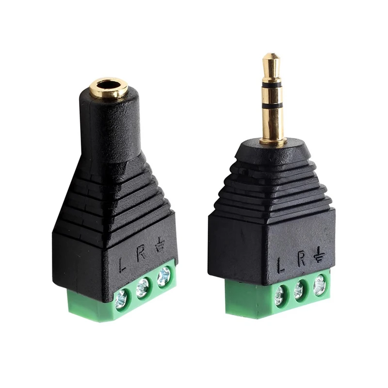 5/20/100PCS Female Video Balun 3 Pole 3.5mm Stereo Male to AV Screw Terminal Stereo Jack 3.5mm Female 3Pin Terminal Block-animated-img