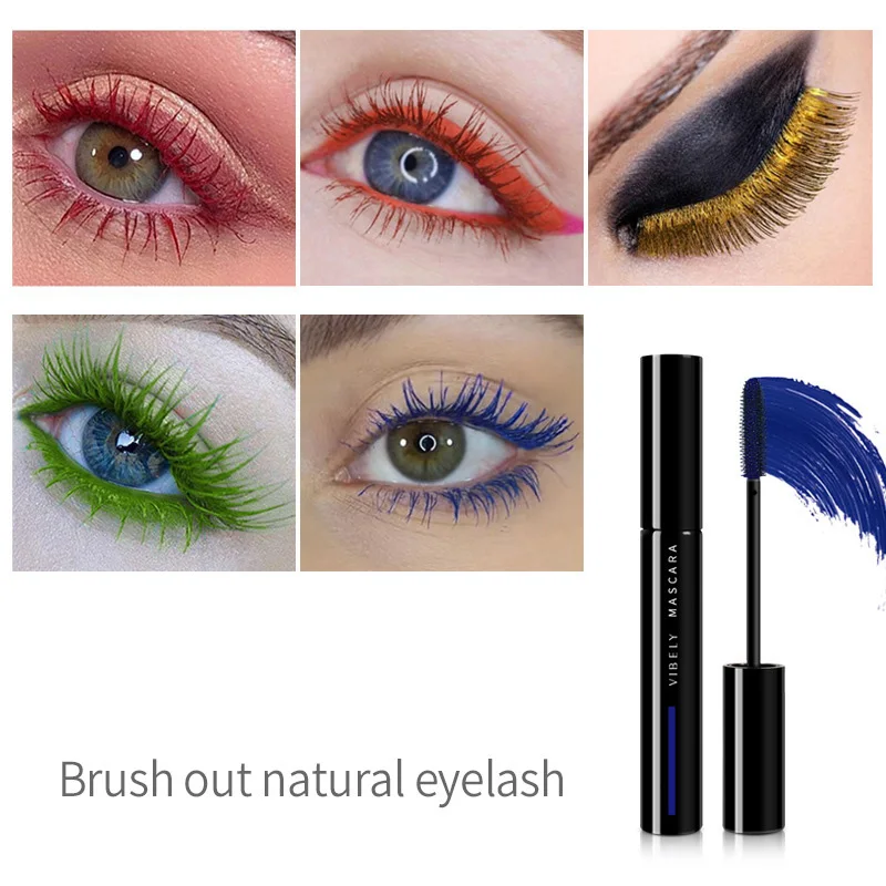 Eye Lashes Vibrant Colors Bold Blue Green Red Mascara Curling Eye-catching Looks Unleash Your Creativity Lengthening Makeup-animated-img