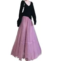 2024 New Mesh Half-length Fairy Wine Red Slimming Puff Skirt High-waisted Versatile Medium-length Spring Women's Dress preview-5