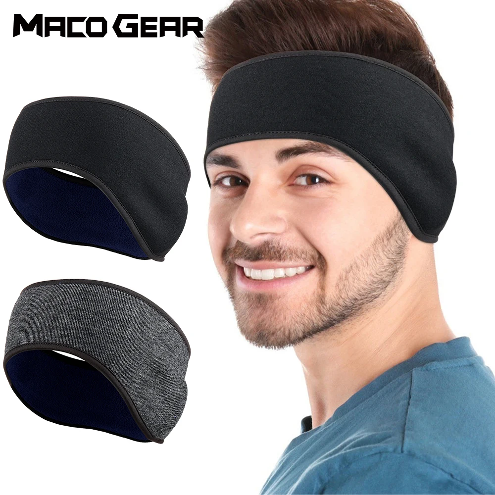 Winter Thermal Fleece Headbands Bandana Ear Warmer Sports Sweatbands Outdoor Running Fitness Skiing Windproof Elastic Headwear-animated-img