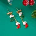 Fashion Christmas Asymmetrical Dangle Earrings for Women Santa Claus Snowman Snowflake Xmas Tree Earring Girls New Year Jewelry preview-2