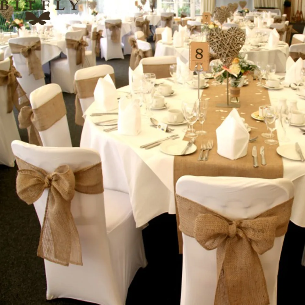 hessian lace chair sash