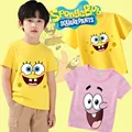 SpongeBobs SquarePants Children Clothing Anime Summer Short Sleeve Cute Patrick Star Clothes Cotton T-shirt Cartoon Kids Tops