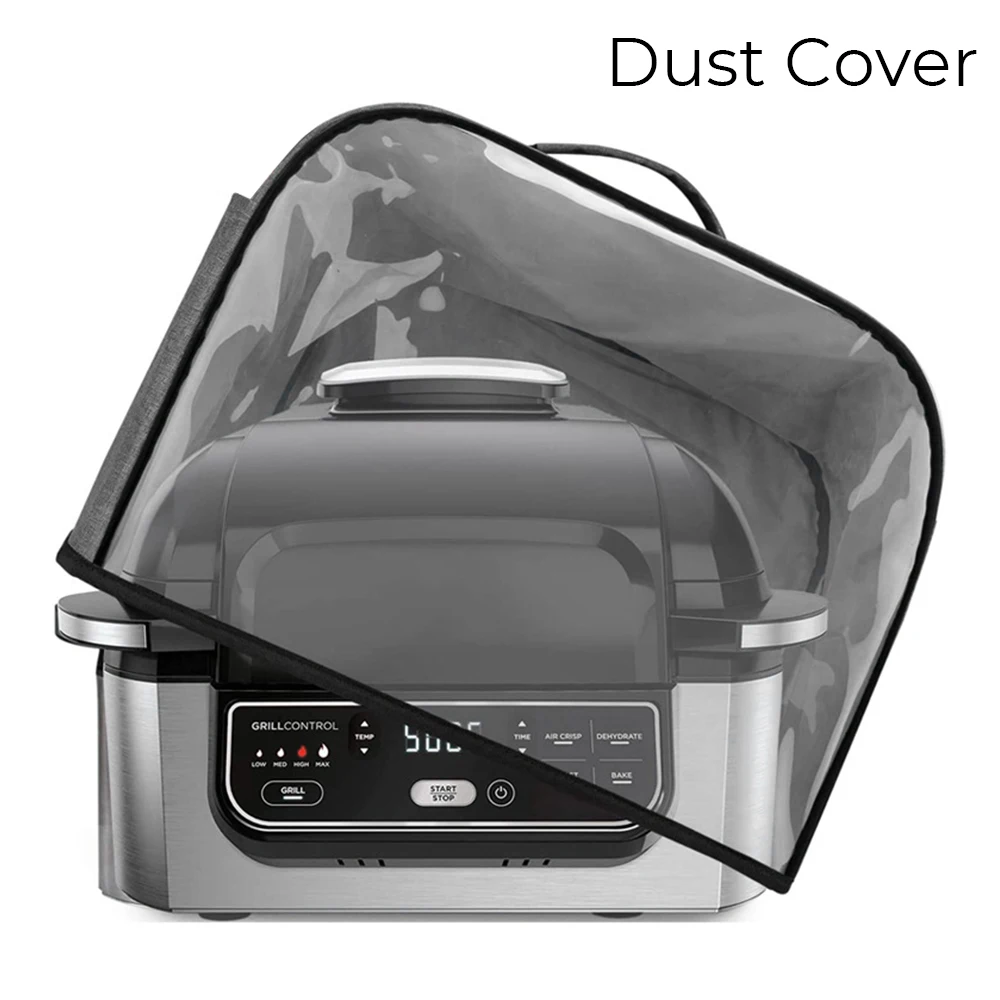 Durable Kitchen Dust Cap With Storage Pockets Air Fryer Hood For Ninja Foodi Grill Household Bread Baking Toaster Cover-animated-img