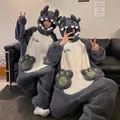 Couples Pajamas Jumpsuits Women Men Adult Winter Thicken Hooded Pyjamas Sleepwear Korean Loose Onesies Soft Warm Home Clothes preview-3