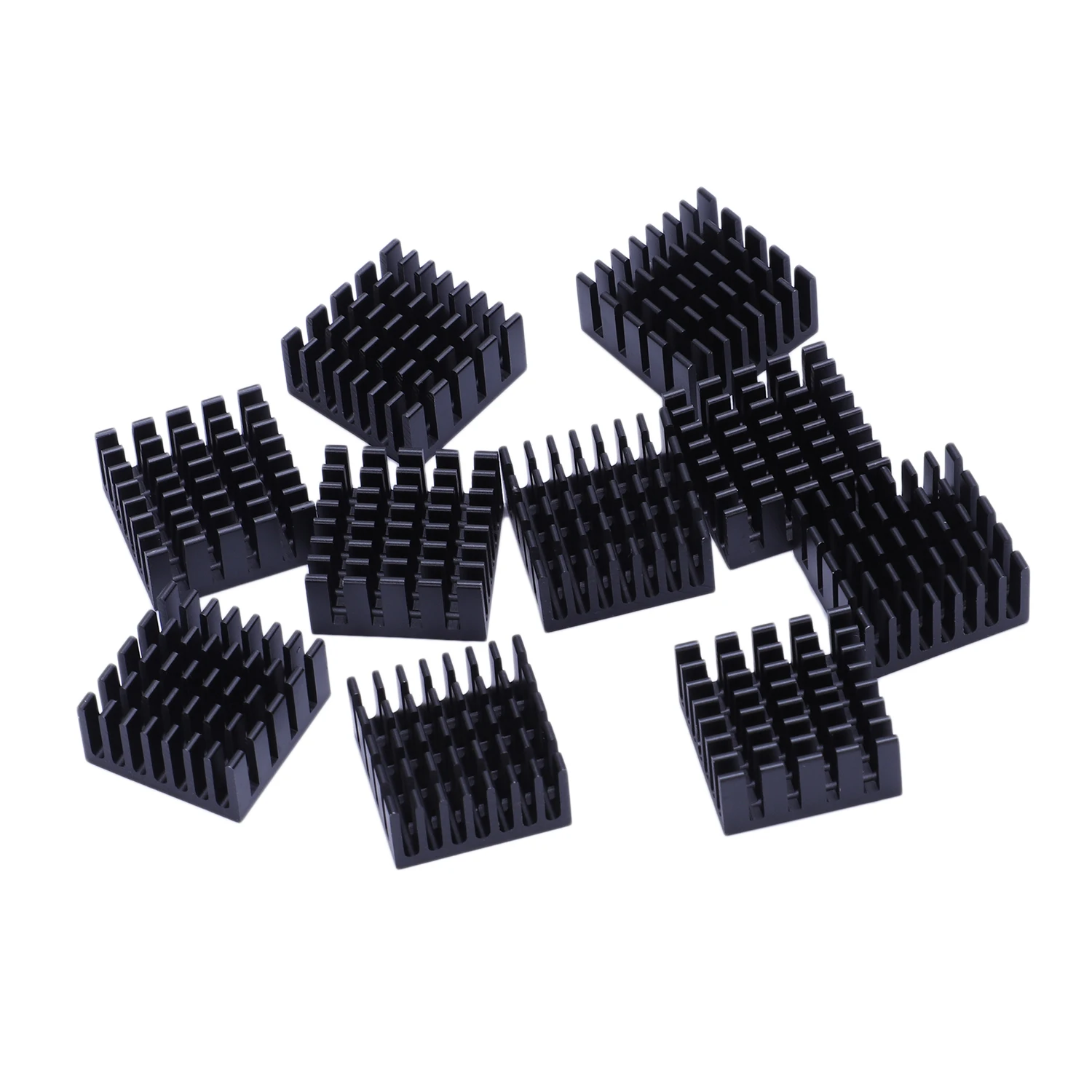 10 Pcs Black Aluminum Cooler Radiator Heat Sink Heatsink 20mm x 20mm x 10mm-animated-img