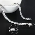 925 Sterling Silver Bracelet 5mm 20cm Flat Side Chain Lobster Clasp Bracelet For Woman Man Party Wedding Engagement Jewelry Gift preview-5