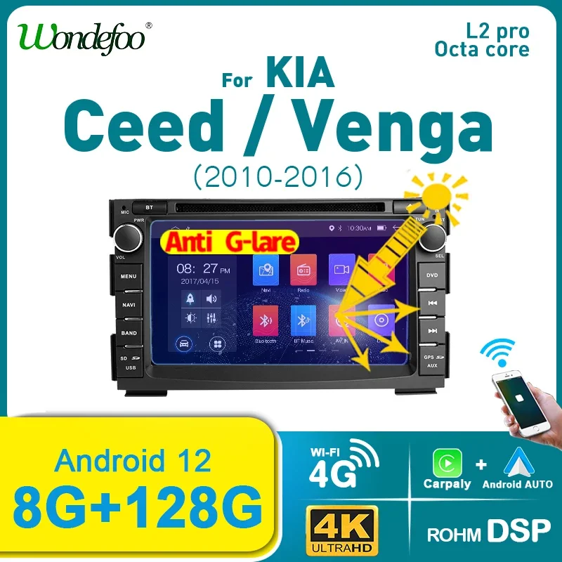 Αγορά Ηλεκτρονικός εξοπλισμός αυτοκινήτου  8GB+128GB Wireless CarPlay  Android 12 Auto Stereo autoradio Screen For Kia Ceed 2010-2012 2din Car  Radio GPS Multimedia player