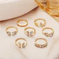 Modyle Bohemian Style New Ring Set Gold Color Love Butterfly Star Moon Set Crystal Wedding Rings for Women Girls Jewelry preview-3