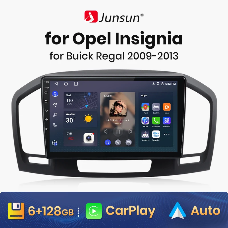 Купить Автомобильная электроника  Junsun V1 Pro 8G+256G For Buick Regal  Opel Insignia 2009 - 2013 Android Car Radio CarPlay Android Auto GPS No 2  din 2din DVD