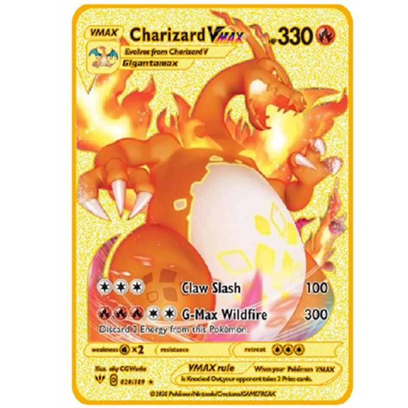 183200Point HP Raichu Pokemon Gold Metal Super Card Blastoise Eevee Sylveon  Mewtwo Pikachu Battle Collection Trading Iron Card