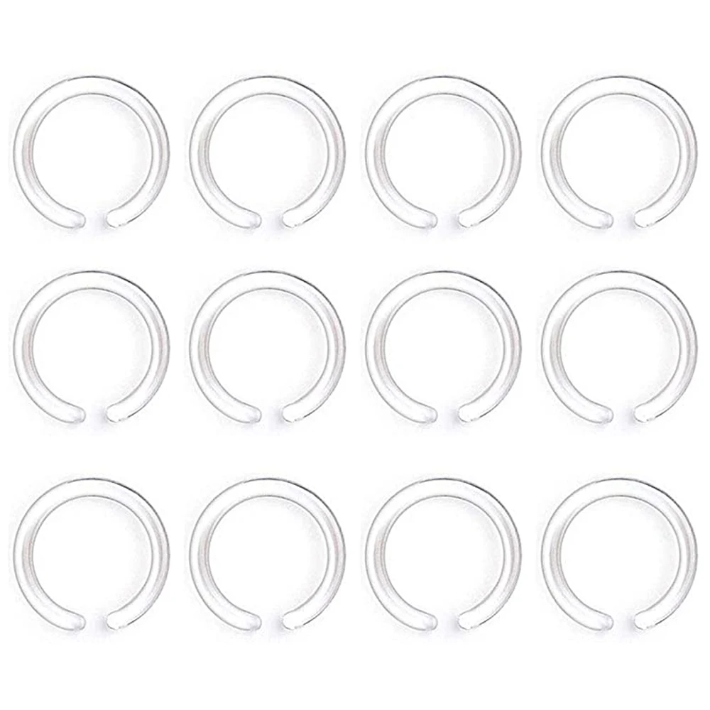 Купить Алиэкспресс WKOUD 12pcs Clear Nose Studs Small Rings Retainer