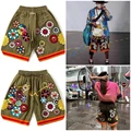 High Street Tide Brand Summer 1：1 New Readymade Men's Elastic Waist Lace-Up Shorts Women's Sunflower Embroidered Hip-Hop Pants preview-1