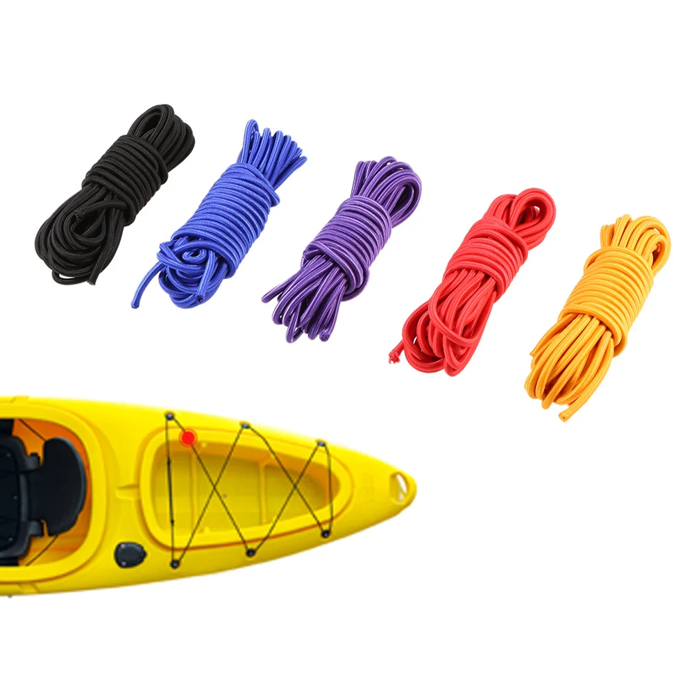 5 Meters 4mm / 5mm Kayak Boat Elastic Bungee Cord Rope Create Paddle Holders Add Deck Rigging Secure Rear in Kayaks-animated-img