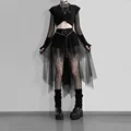 Fashion Net Yarn High-Waisted Irregular Skirt for Women Gothic Style Summer Casual Skirt Sexy and Charming Goth preview-5