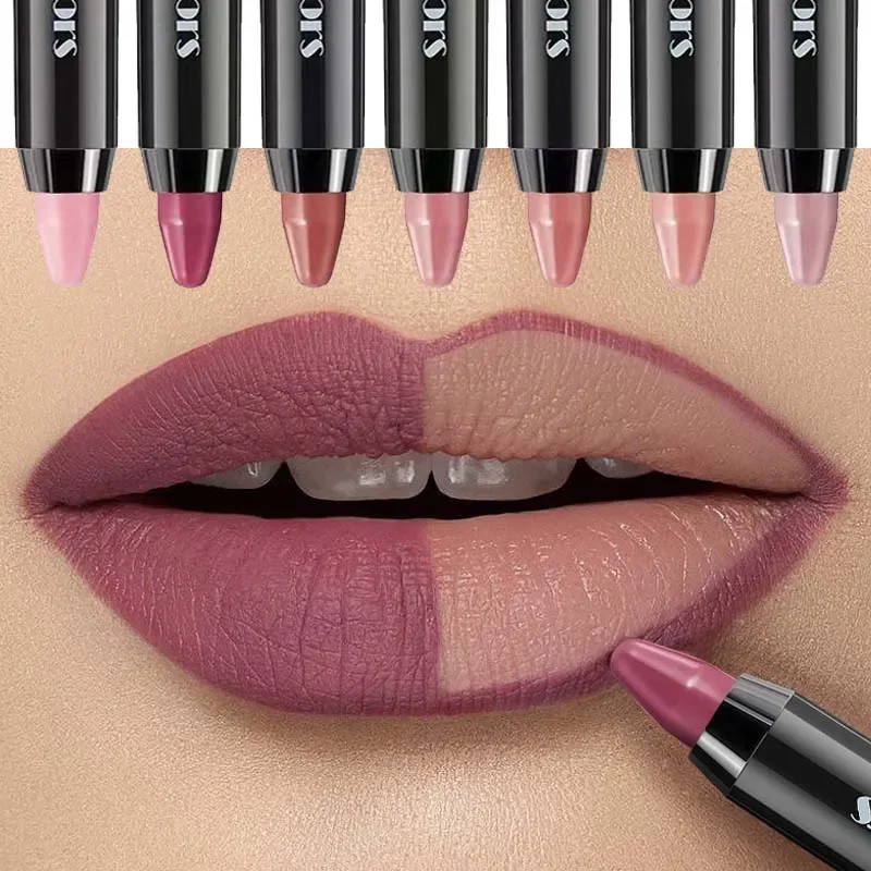 1PC 8 Colors Velvet Matte Lipsticks Pencil Waterproof Long Lasting Sexy Red Lip Stick Non-Stick Cup Makeup Lip Tint Pen Cosmetic-animated-img