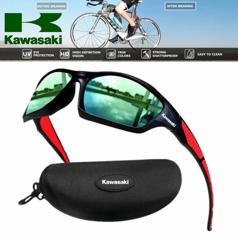 Kawasaki Sports Polarized Sunglasses for Men and Women Cycling Running Fishing UV Protection Sun Glasses motorcycle Goggles-animated-img