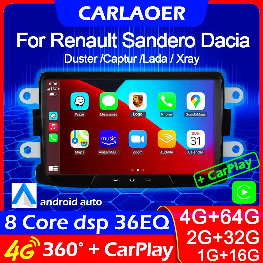 Αγορά Ηλεκτρονικός εξοπλισμός αυτοκινήτου  2 Din Android Car Radio For Dacia  Sandero Duster Renault Captur Lada Xray 2 Logan Navigation GPS CarPlay Auto  Multimedia Player