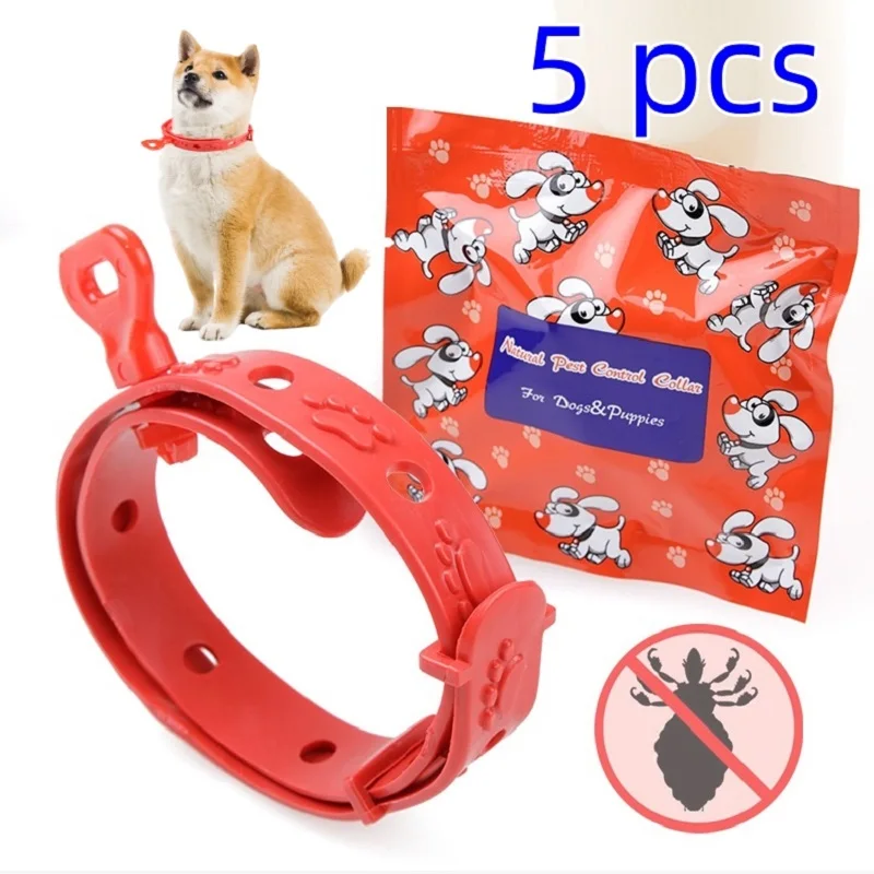 5pcs/lot Dog Anti Flea And Ticks Collar 8 Month Pet Protection Retractable Pet Collars For Puppy Cat Small Dogs Accessories-animated-img