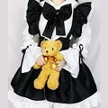 Women Maid Outfit Lolita Cosplay Cute Sexy Erotic Kawaii Cafe Costume Black White Men Uniform Apron Dress Cute Bow Mucama preview-1