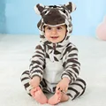 Flannel Boys Girls Animal Rompers 1 2 3 4 Years Cartoon Unicorn Dinosaur Panda Kids Hooded Newborn Baby Clothing bebes Jumpsuit preview-3