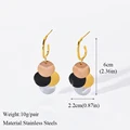 EILIECK 316L Stainless Steel Round Dangle Earrings For Women Girl New Fashion Ear Drop Waterproof Jewelry Holiday Gift Bijoux preview-2