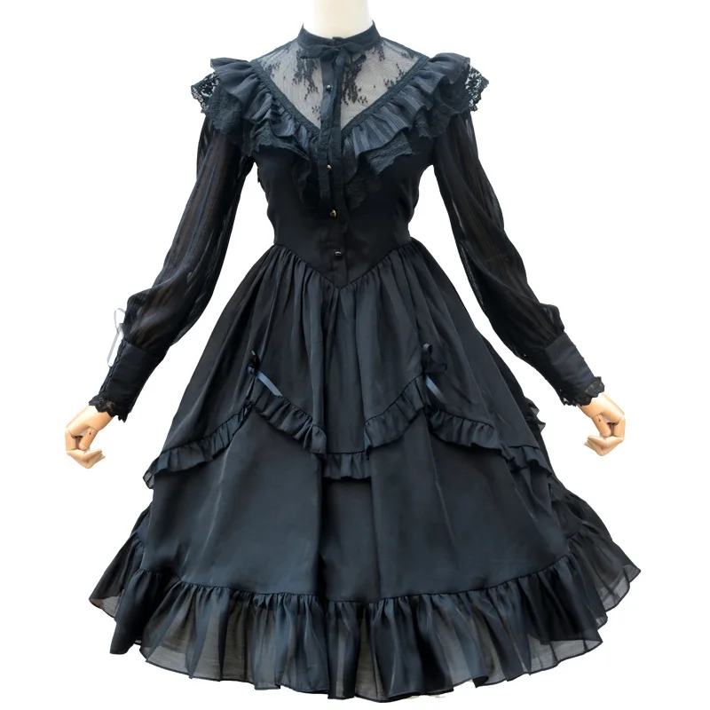 Vintage Long Sheer Sleeve Casual Dress 