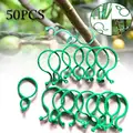 50Pcs Garden Plant Clips For Vegetable Growing Upright Plant Holder Green Plastic Bundled Ring Garden Stand Tool Vine Support preview-1