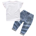 2024 Summer Baby Girls Clothing Set Cartoon Minnie Mouse T-shirt Jeans Pants 2Pcs For 2-6 Years Kids Clothes Child Tracksuit preview-2