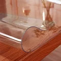 PVC Waterproof Transparent Tablecloth Soft Glass Table Protector Living Room Dining Table Coffee Table Protector Home Decoration preview-1